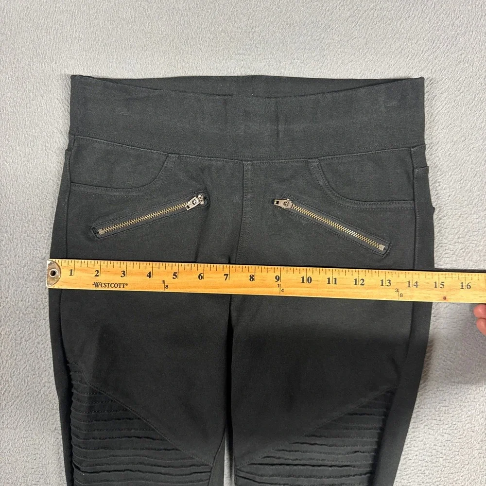 American Eagle Jeans Womens XS Black Jeggings Ribbed Knee Zipper Skinny Ankle